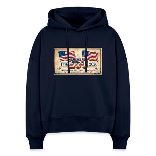 USA 250th Anniversary Flags Emblem - Stanley/Stella Nora Women's Organic Hoodie