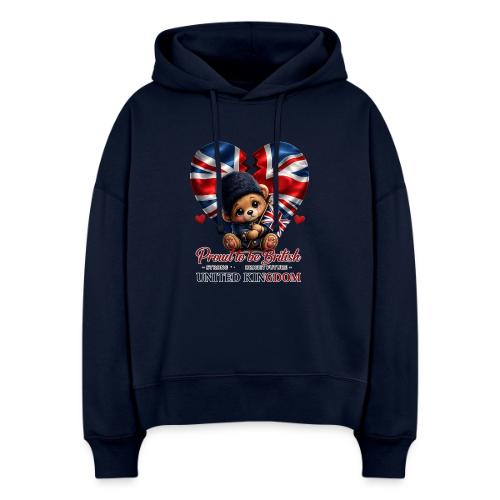 Proud to Be British Teddy Bear UK Patriot Gift - Stanley/Stella Nora Women's Organic Hoodie