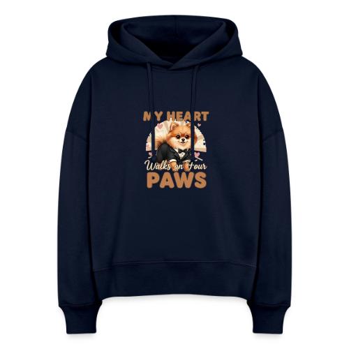 My Heart Walks on Four Paws – Pomeranian tee - Stanley/Stella Nora Women's Organic Hoodie