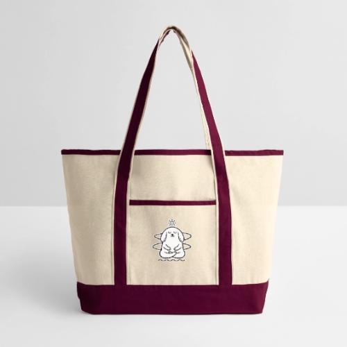 Cute Meditating Bunny Zen Yoga Animal - Large Canvas Deluxe Tote
