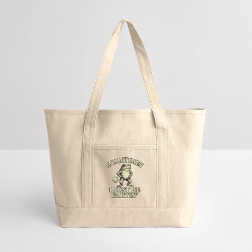 Sometimes I Just Be Fartin Funny Frog Shirt - Large Canvas Deluxe Tote