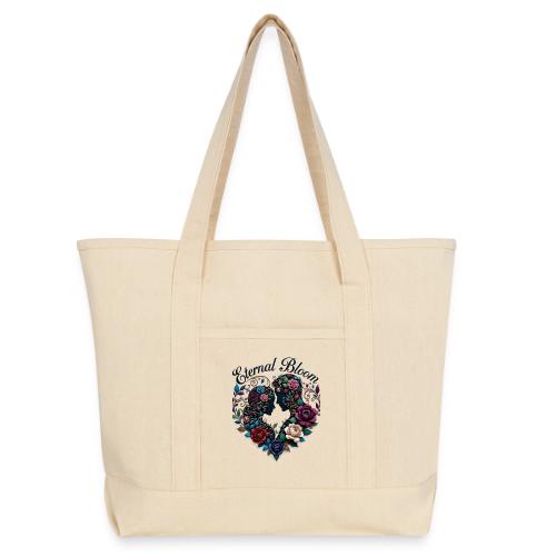 Eternal Bloom Embrace T-Shirt - Large Canvas Deluxe Tote