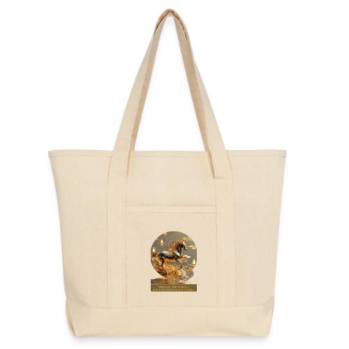 Year of the Horse Abundance T Shirt, Lunar NY Gift - Large Canvas Deluxe Tote