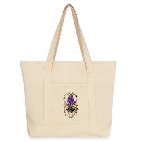 Spring Serenity Foxglove Tee, Easter Gift for wife - Large Canvas Deluxe Tote