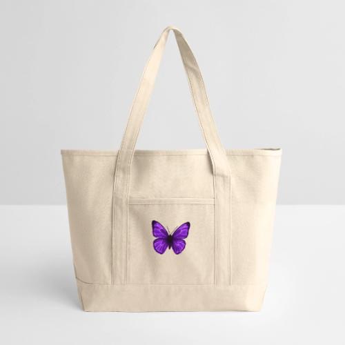 Neon Purple Butterfly - Large Canvas Deluxe Tote
