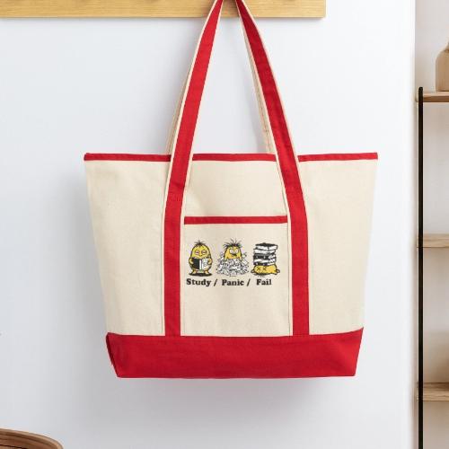 Funny Student Study Panic Fail Back To School - Large Canvas Deluxe Tote
