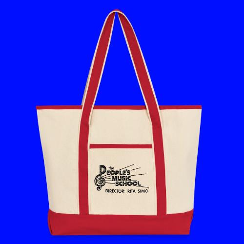 Retro Logo - Black - Large Canvas Deluxe Tote