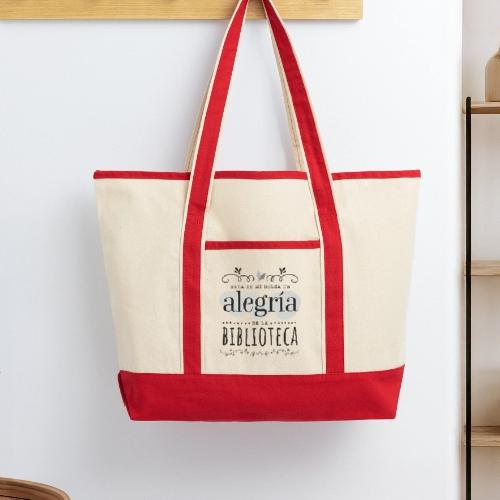Alegría de la Biblioteca (negro) - Large Canvas Deluxe Tote