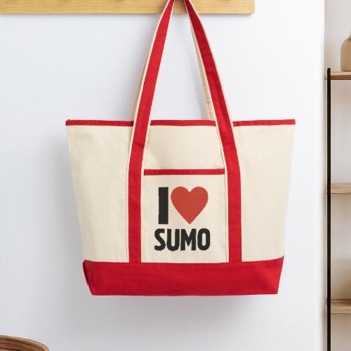 I Love Sumo – Bold Minimalist Sumo Wrestling Fan - Large Canvas Deluxe Tote