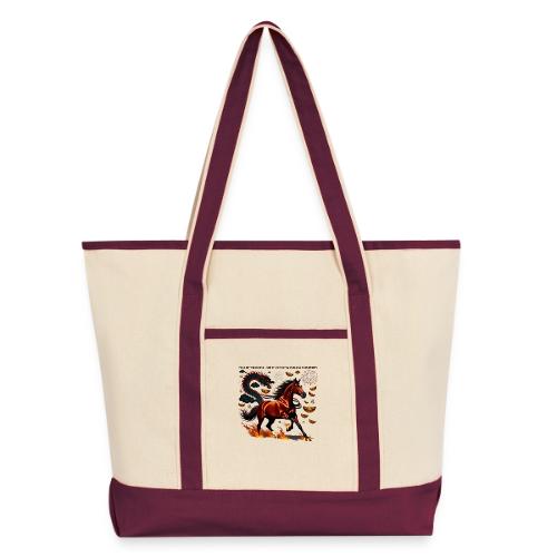 Year of the Horse Victory T Shirt, Lunar New Year - Large Canvas Deluxe Tote