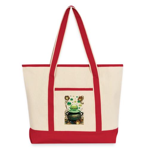 Emerald Excuses Cauldron Graphic Tee - Large Canvas Deluxe Tote