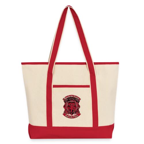 Red Manchester T Shirt, Red Soccer City Pride Gift - Large Canvas Deluxe Tote