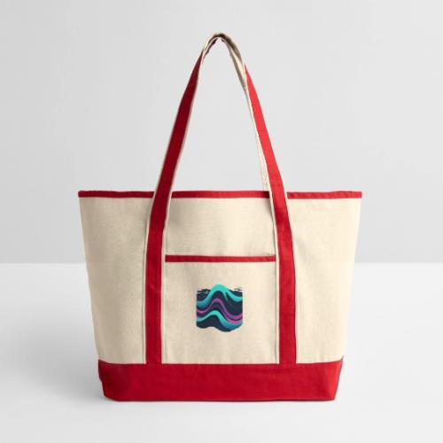 Abstract Wavy Ocean Pattern - Large Canvas Deluxe Tote
