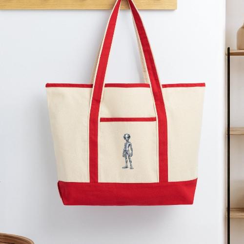 Silver Alien - Large Canvas Deluxe Tote