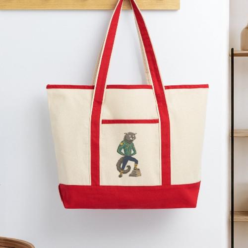 Raccoon Ranger in Neon Armor - Large Canvas Deluxe Tote