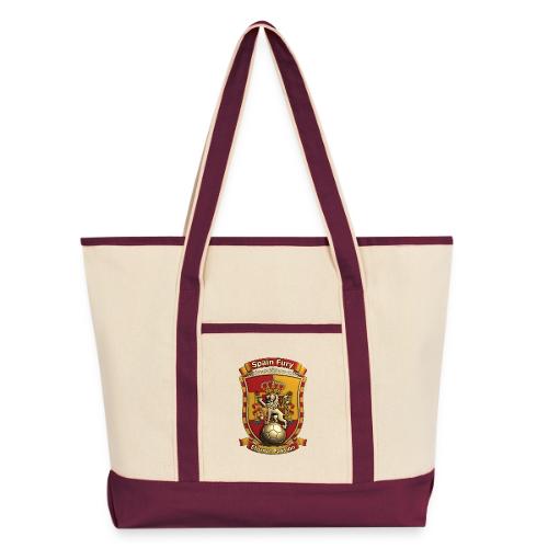 Spain Lion Fury T-Shirt, Spanish Crest Gift - Large Canvas Deluxe Tote
