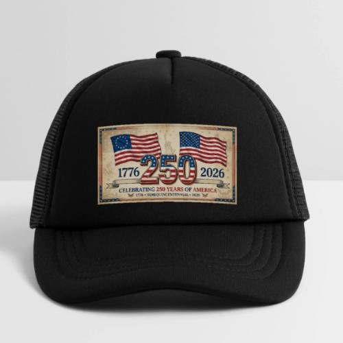 USA 250th Anniversary Flags Emblem - Kid's Trucker Cap