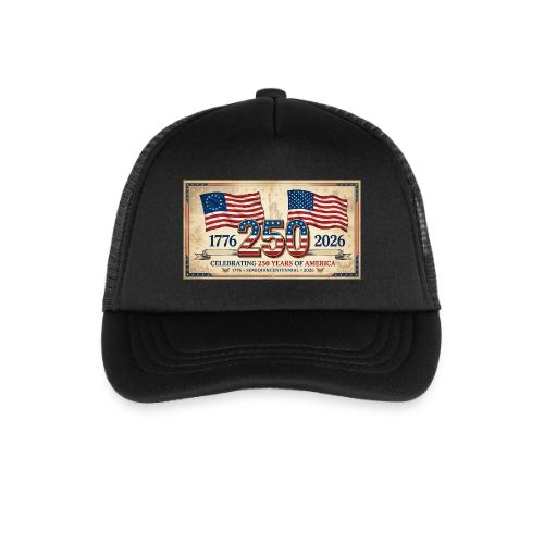 USA 250th Anniversary Flags Emblem - Kid's Trucker Cap