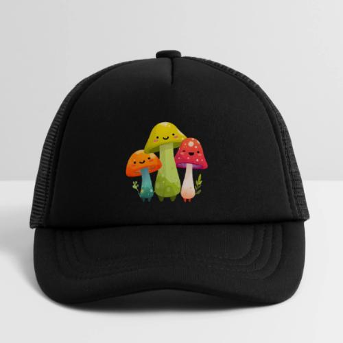 Trio of Happy Mushrooms - Kid's Trucker Cap