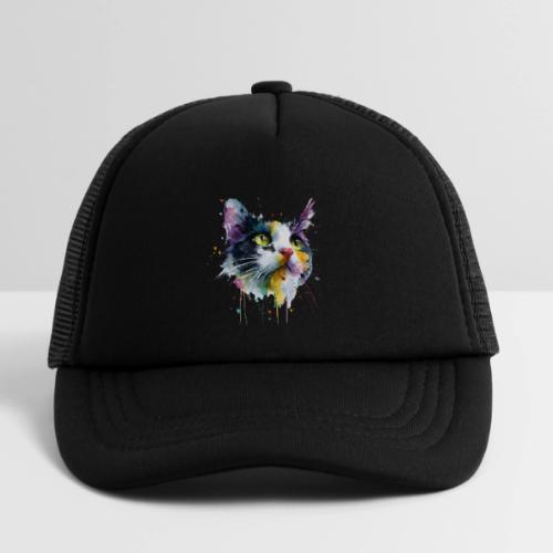 Cat: Painted Purr Expression - Kid's Trucker Cap