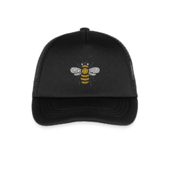 Golden Bee Seed Mosaic - Kid's Trucker Cap - black - Front