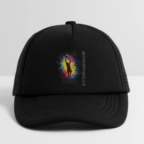 High Energy Basketball Paint Splatter Art - Kid's Trucker Cap