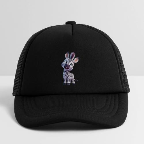 Playful 3D Baby Zebra Smiling Brightly - Kid's Trucker Cap