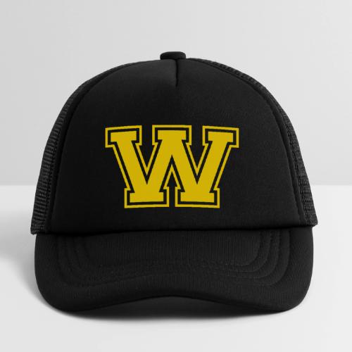 Letter W – Capital Athletic Alphabet Monogram - Kid's Trucker Cap