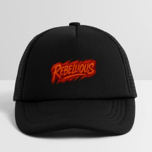 Rebellious Graffiti Neon Orange Streetwear T-Shirt - Kid's Trucker Cap