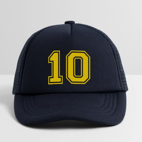 Number 10 in a classic athletic collegiate font - Kid's Trucker Cap