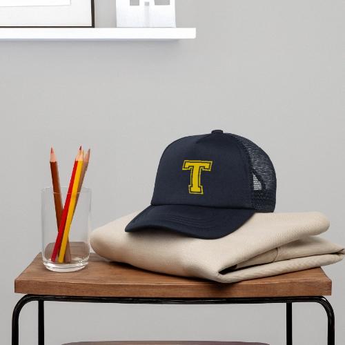 Letter T – Capital Athletic Alphabet Monogram - Kid's Trucker Cap