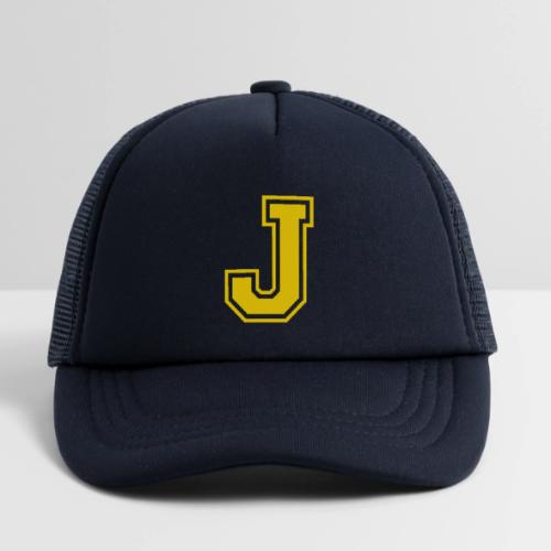 Letter J – Capital Athletic Alphabet Monogram - Kid's Trucker Cap