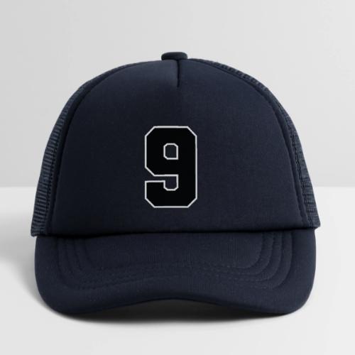 Varsity Number 9 Athletic Font - Kid's Trucker Cap