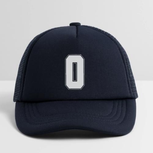 White Number 0 – Varsity Font - Kid's Trucker Cap