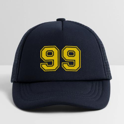 Number 99 in a classic athletic collegiate font - Kid's Trucker Cap