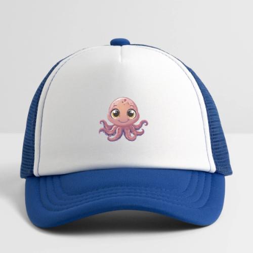 Cute Cartoon Baby Octopus with Big Eyes - Kid's Trucker Cap