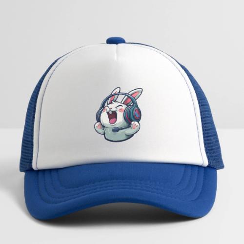 Gamer Bunny Headset Cartoon Design - Kid's Trucker Cap