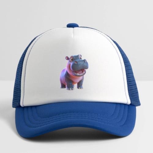 Smiling Cartoon Baby Hippo Standing - Kid's Trucker Cap