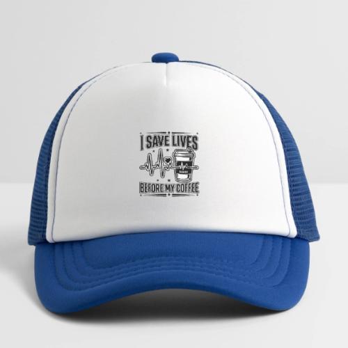 Nurse Coffee Humor - Saving Lives - Kid's Trucker Cap