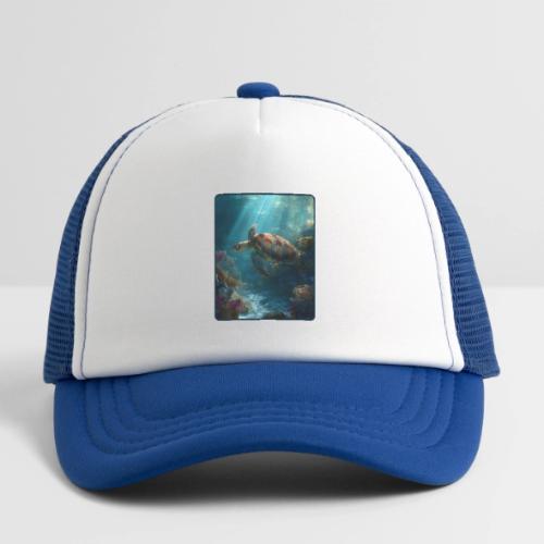 Sea Turtle Coral Reef Design - Kid's Trucker Cap