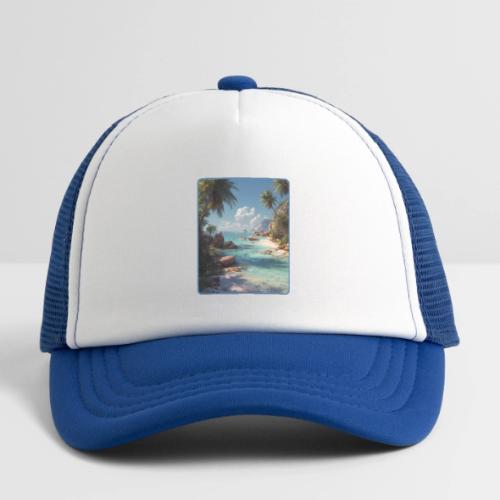 Tropical Island Paradise Ocean Design - Kid's Trucker Cap
