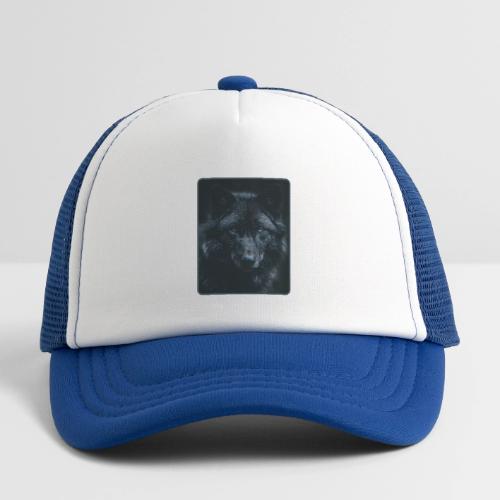 Black Wolf Intense Eyes Portrait Design - Kid's Trucker Cap
