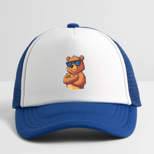 Cool Bear Sunglasses Cartoon Design - Kid's Trucker Cap