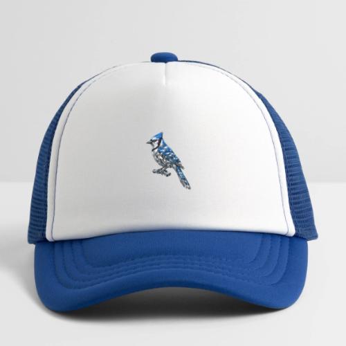 Silver Blue Jay on Perch - Kid's Trucker Cap