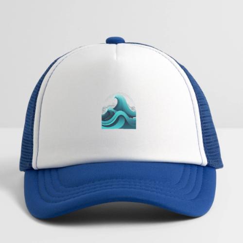 Dynamic Ocean Wave Illustration - Kid's Trucker Cap