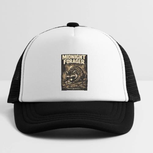 Midnight Forager Raccoon Mushroom Hunter - Kid's Trucker Cap