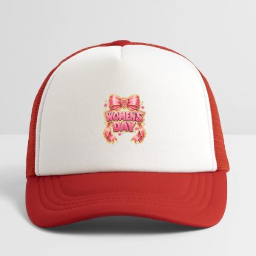 Cute Pink Bow Women’s Day Feminist Symbol - Kid's Trucker Cap