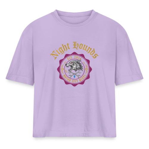 Night Hounds Wolf Patch - Women's Heavyweight Cropped T-Shirt