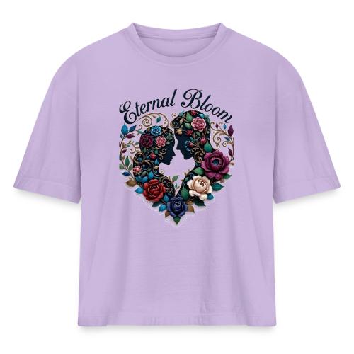 Eternal Bloom Embrace T-Shirt - Women's Heavyweight Cropped T-Shirt