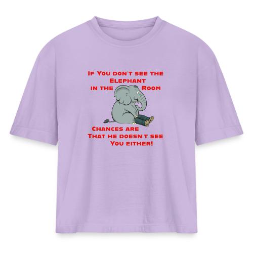 Elephant in the Room Meme - Women's Heavyweight Cropped T-Shirt